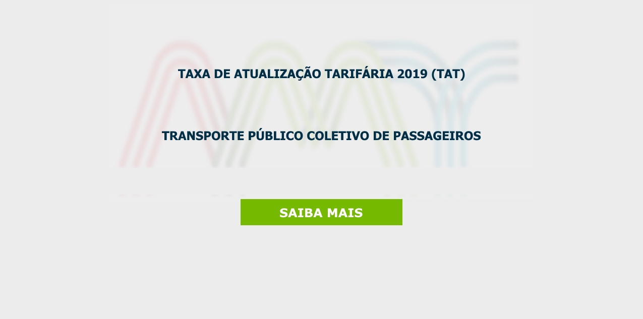 Taxa de Atualização Tarifária 2019 (TAT) - Transporte Público Coletivo de Passageiros