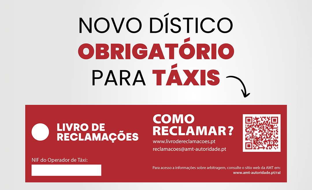 Dístico a colocar nos veículos afetos ao transporte em Táxi